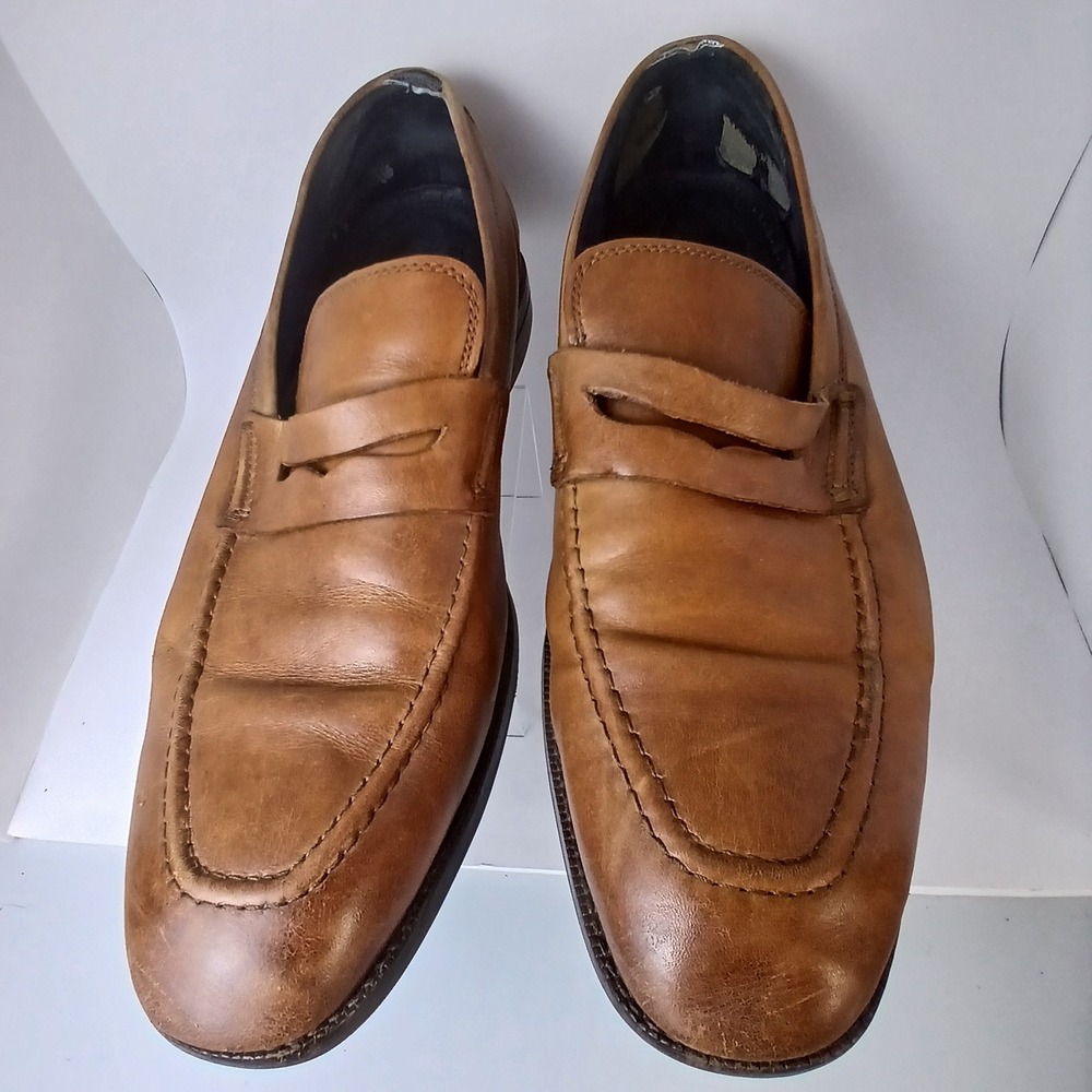 Cole Haan Benton Penny Loafers Men 10M Brown Leather Preppy Old Money